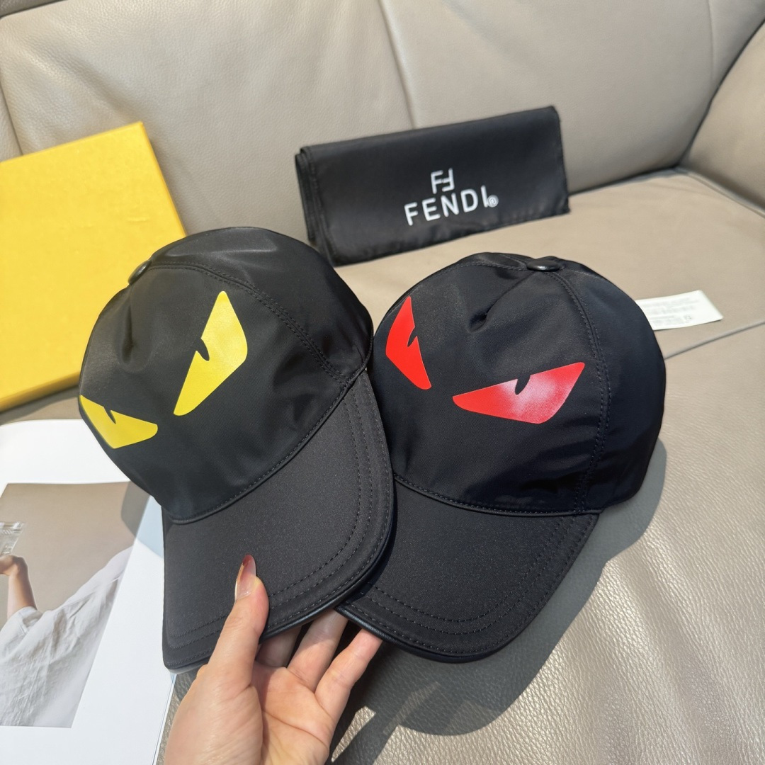 配盒子布袋，Fendi（芬迪）新款原单棒球帽， 小怪兽，专柜热卖款中，1:1开模订制，进口降落伞牛津布料
