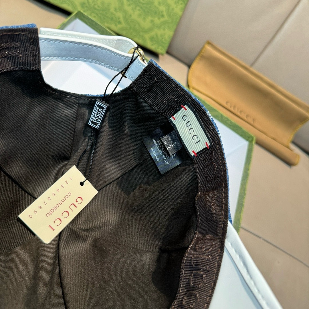 配盒子布袋，Gucci(古奇)新款原单棒球帽， 大双G拼皮，专柜热卖款，1:1开模订制，原版帆布料+头层
