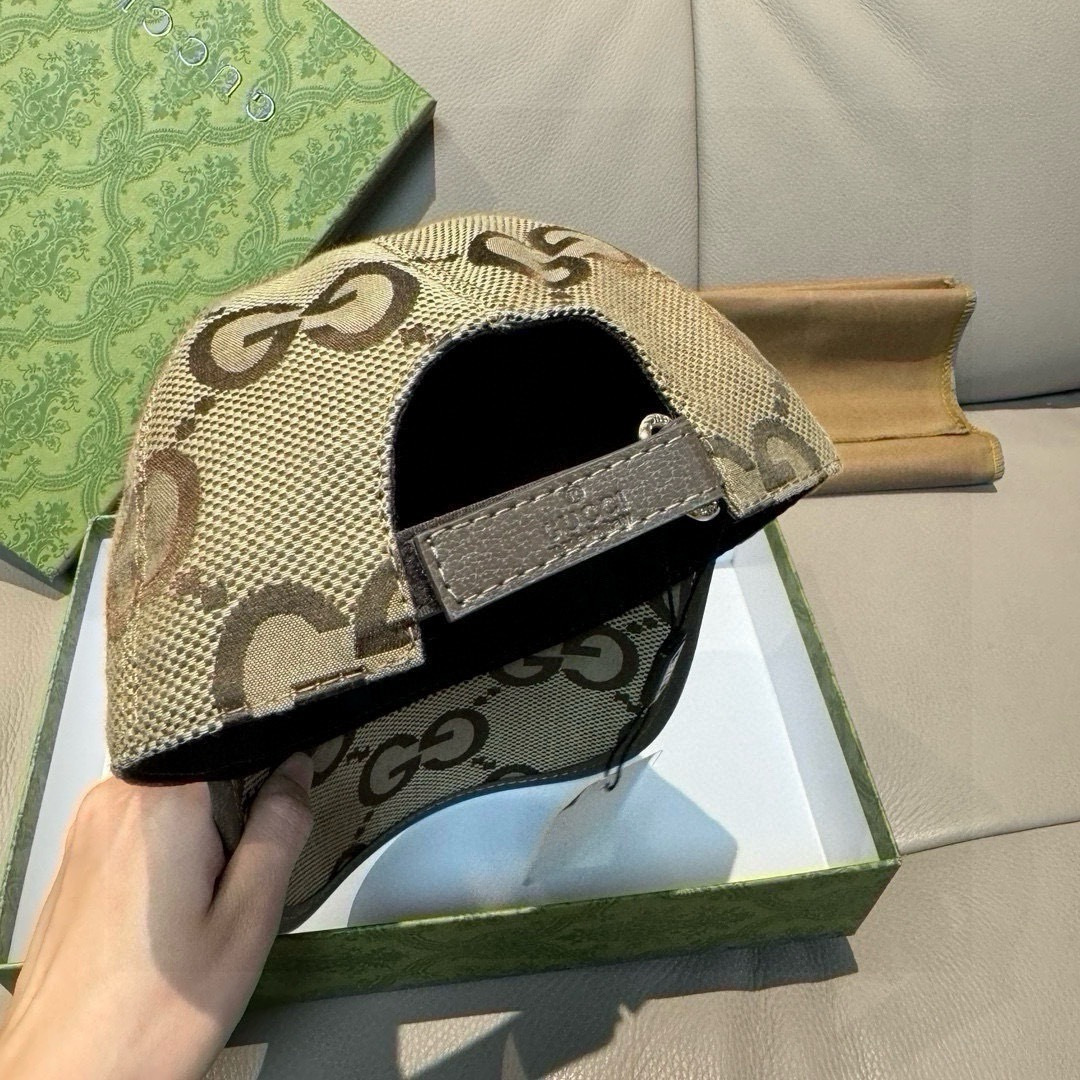 配包装布袋，Gucci古奇新款原单棒球帽， 大双G，专柜1:1开模订制，原版帆布面料+头层牛皮，轻盈透气