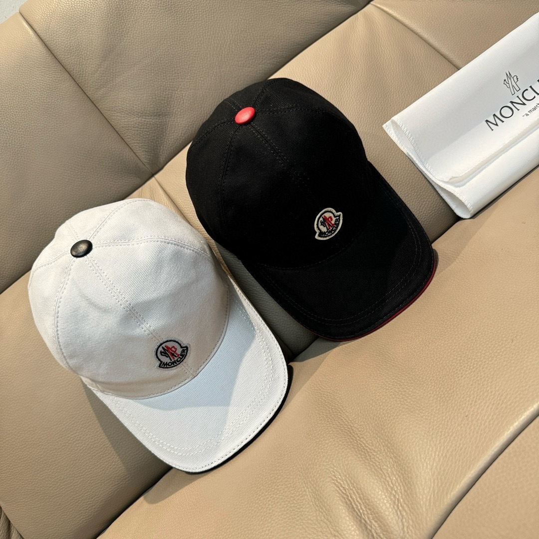 配包装布袋，Moncler蒙口新款原单棒球帽，专柜1:1开模订制，全新立体刺绣，原版帆布料+头层牛皮，纯
