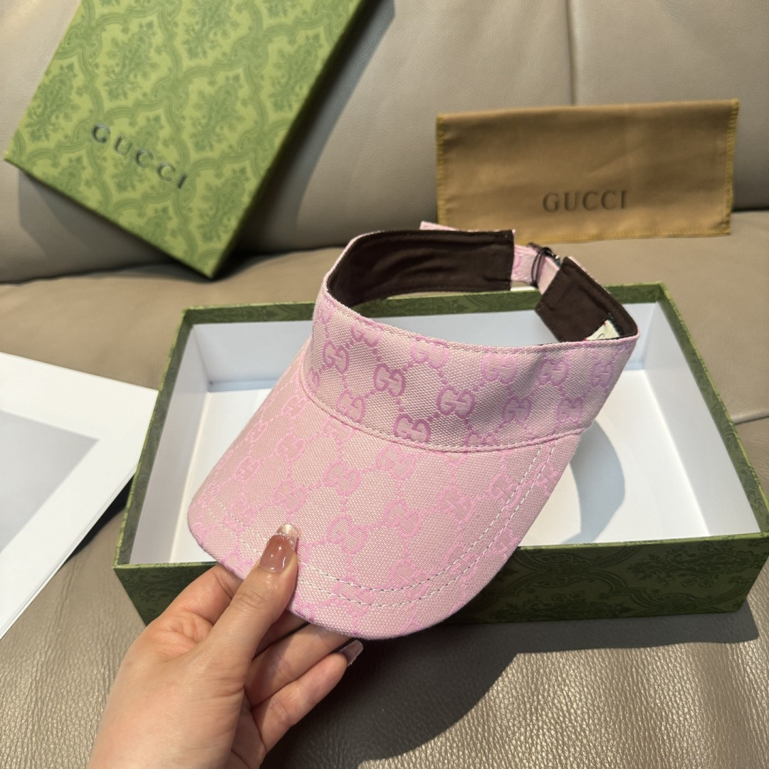 原单版本出货！配盒子布袋，Gucci(古奇)最新原单宽版织带空顶帽。专柜1:1开模订制，最高版本，原版帆