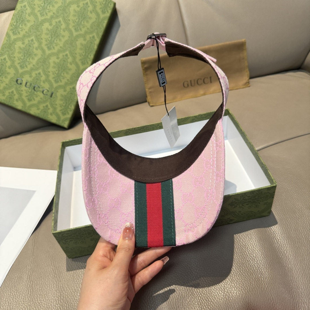 原单版本出货！配盒子布袋，Gucci(古奇)最新原单宽版织带空顶帽。专柜1:1开模订制，最高版本，原版帆