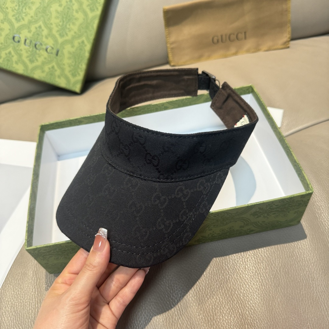 原单版本出货！配盒子布袋，Gucci(古奇)最新原单宽版织带空顶帽。专柜1:1开模订制，最高版本，原版帆