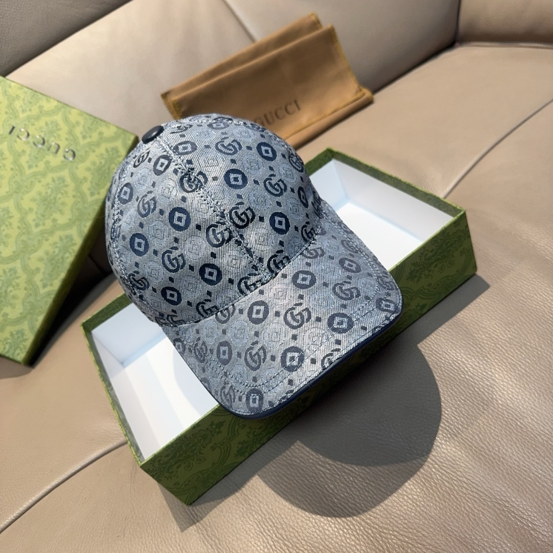 配包装布袋，Gucci古奇新款原单棒球帽， 双G提花，专柜1:1开模订制，完美对花，原版帆布面料+头层牛