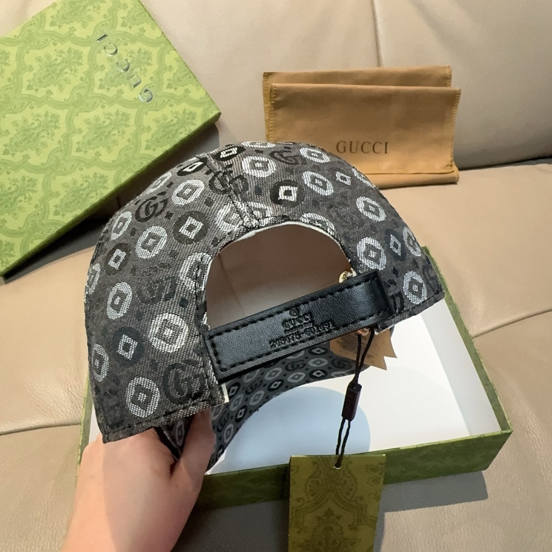 配包装布袋，Gucci古奇新款原单棒球帽， 双G提花，专柜1:1开模订制，完美对花，原版帆布面料+头层牛