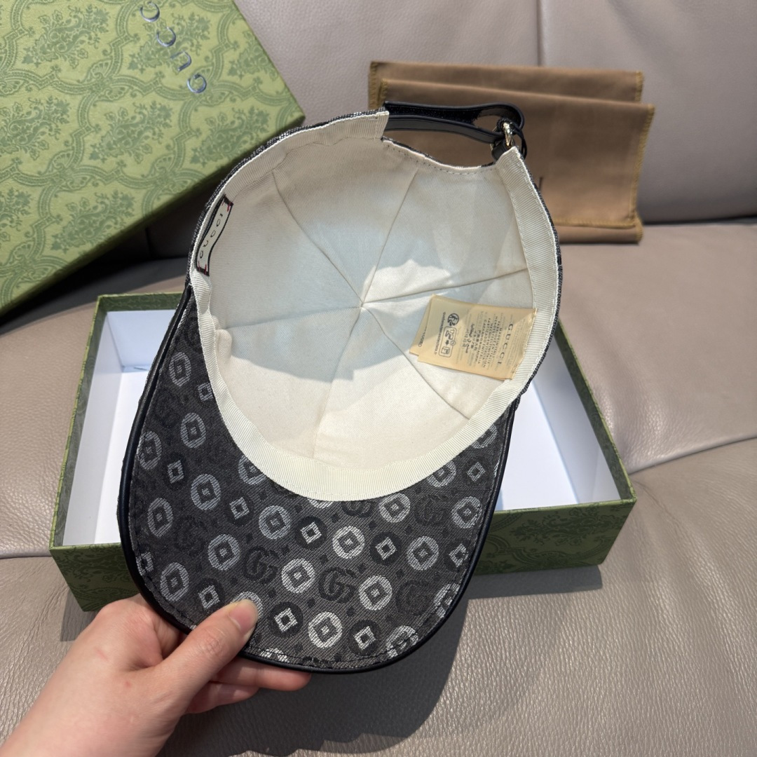 配包装布袋，Gucci古奇新款原单棒球帽， 双G提花，专柜1:1开模订制，完美对花，原版帆布面料+头层牛