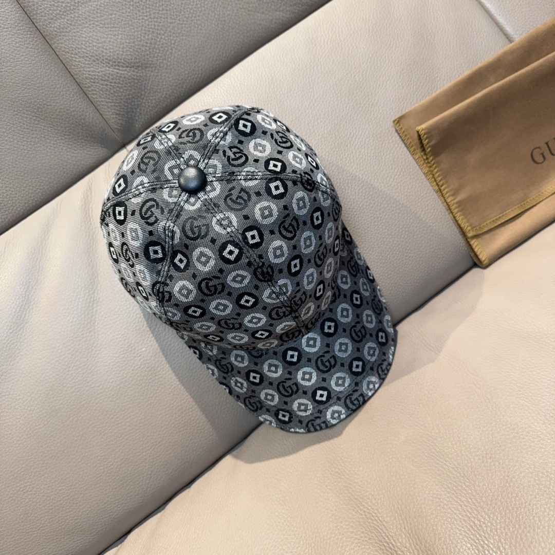 配包装布袋，Gucci古奇新款原单棒球帽， 双G提花，专柜1:1开模订制，完美对花，原版帆布面料+头层牛