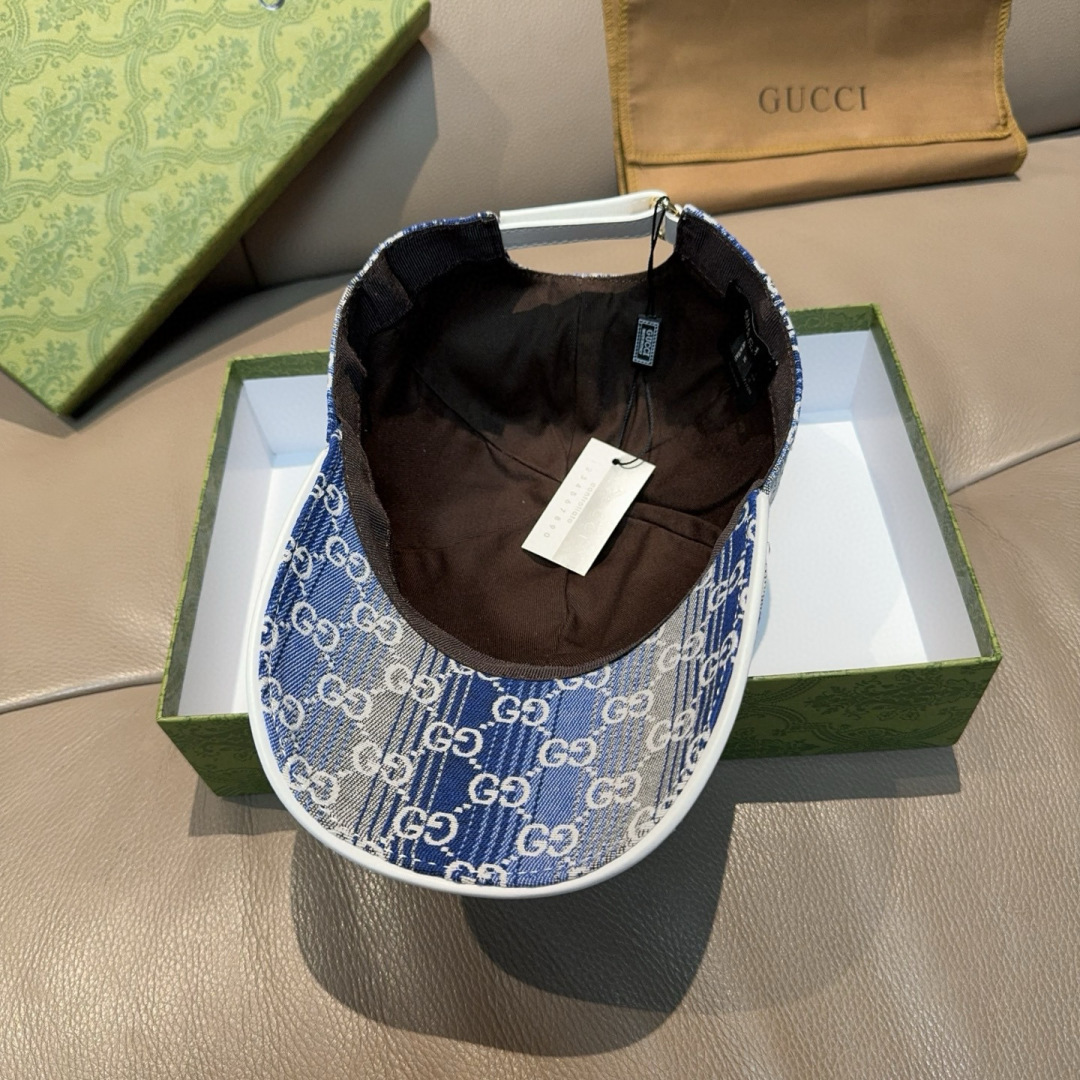 配盒子布袋，Gucci(古奇)新款原单棒球帽，渐变糖果双G，专柜1:1开模订制！原版牛仔布料+头层牛皮，
