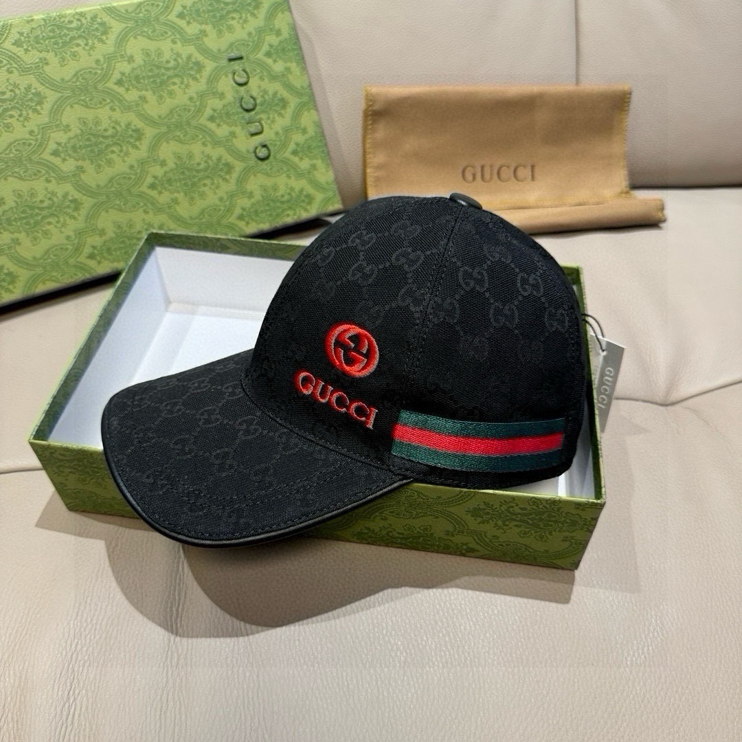 万年经典款出货！配盒子布袋，Gucci(古奇)经典原单棒球帽😍😍gucci小刺绣，专柜1:1开模订制，最