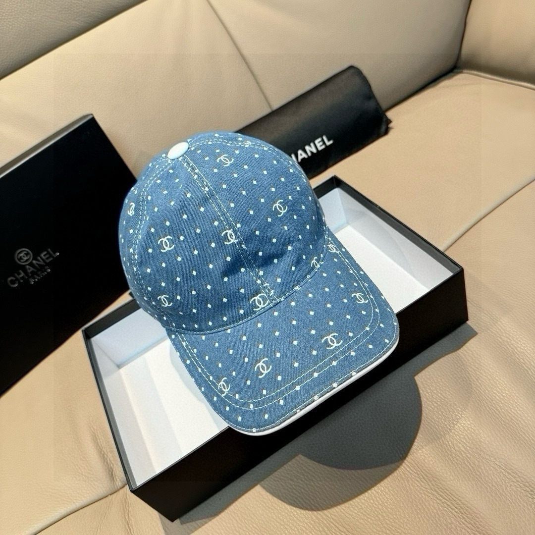 配盒子布袋，Chanel(香奈儿)新款原单棒球帽， 牛仔小双C，专柜1:1开模订制，原版牛仔布料+头层牛