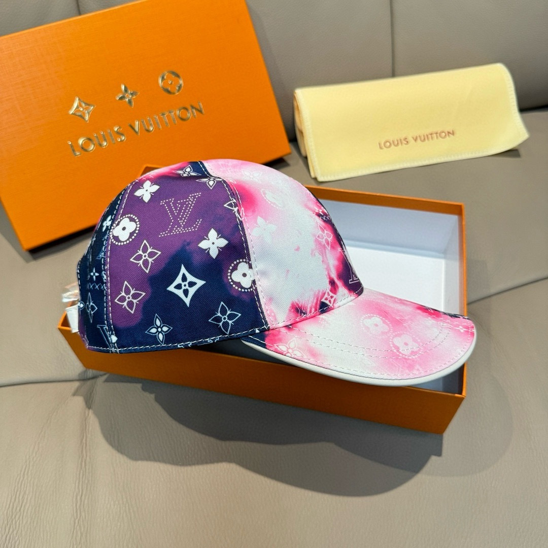 配盒子布袋，LV路易威登新款原单棒球帽，lv丝印，1:1开模订制，原版丝印绸缎面料+头层牛皮，时尚帅气质