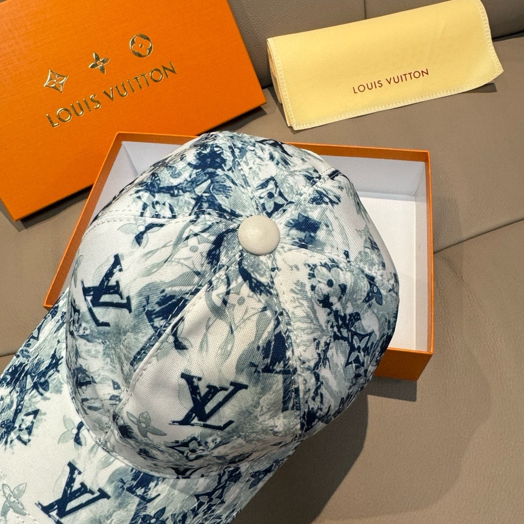 配盒子布袋，LV路易威登新款原单棒球帽，lv丝印，1:1开模订制，原版丝印绸缎面料+头层牛皮，时尚帅气质