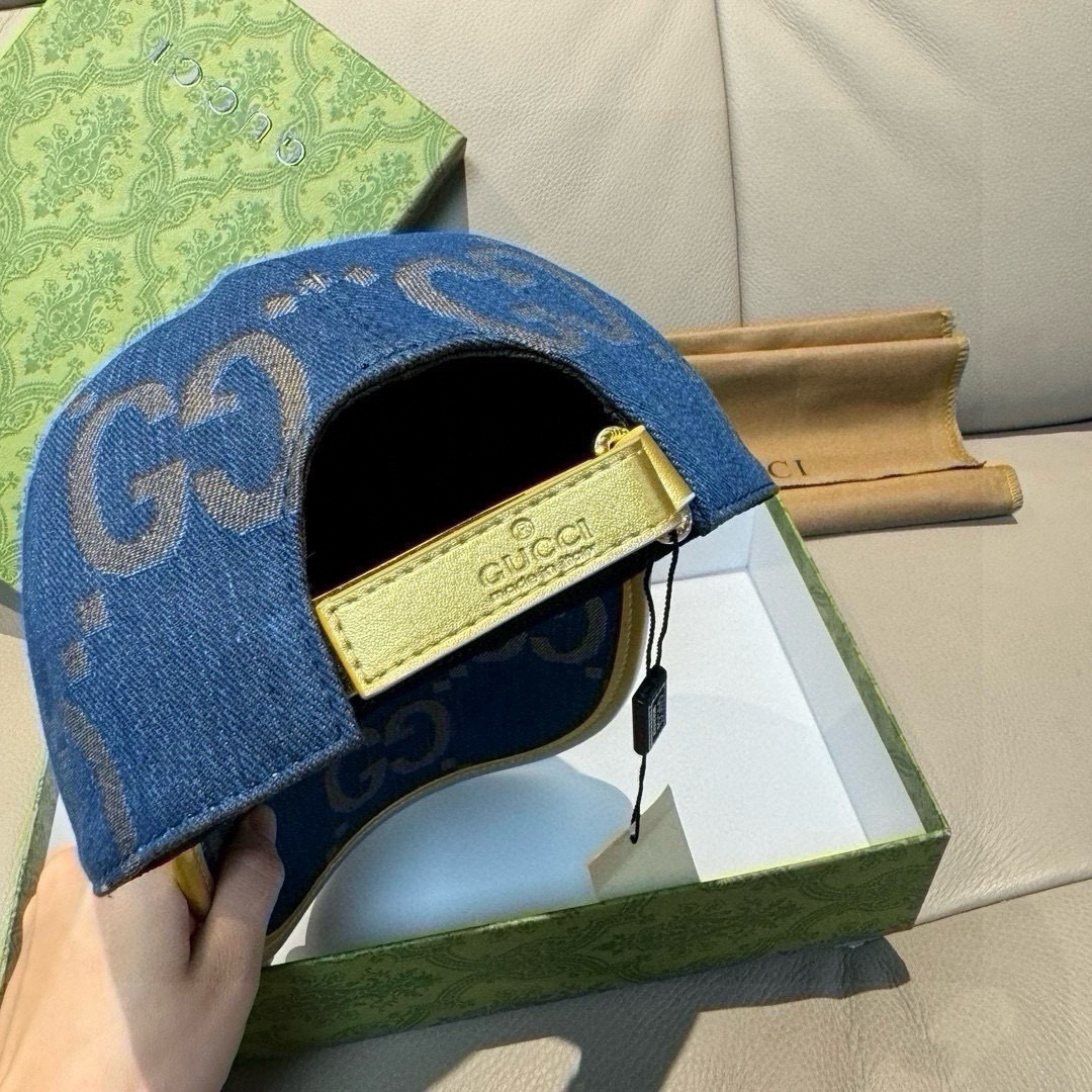 配包装布袋，Gucci古奇新款原单棒球帽， 大双G，专柜1:1开模订制，完美对花，原版帆布面料+头层牛皮