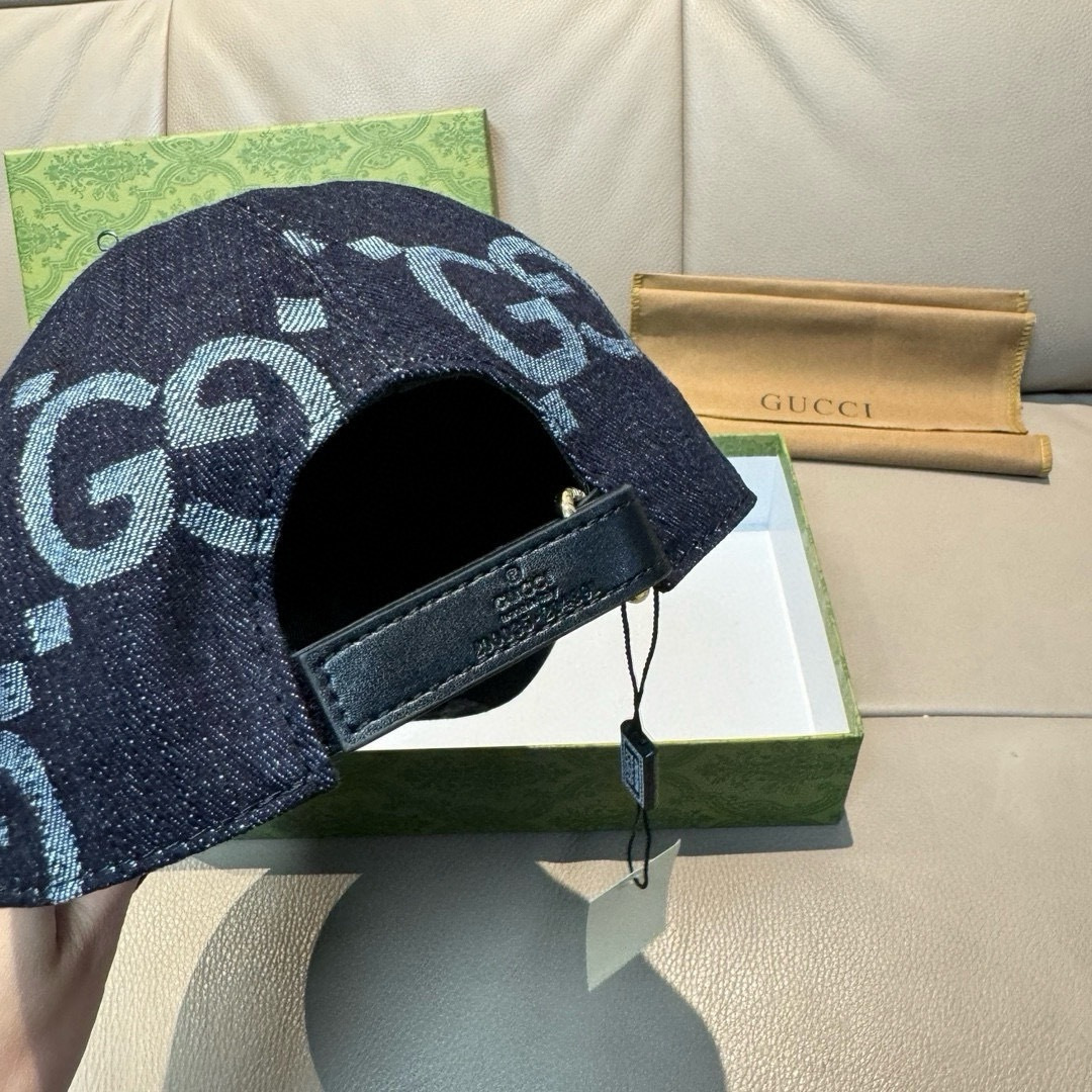 配包装布袋，Gucci古奇新款原单棒球帽， 大双G，专柜1:1开模订制，完美对花，原版帆布面料+头层牛皮