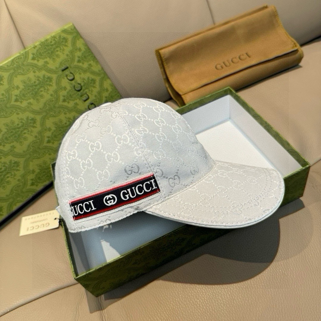 配包装布袋，Gucci古奇新款原单棒球帽， logo织带，专柜1:1开模订制，原版帆布面料+头层牛皮，轻