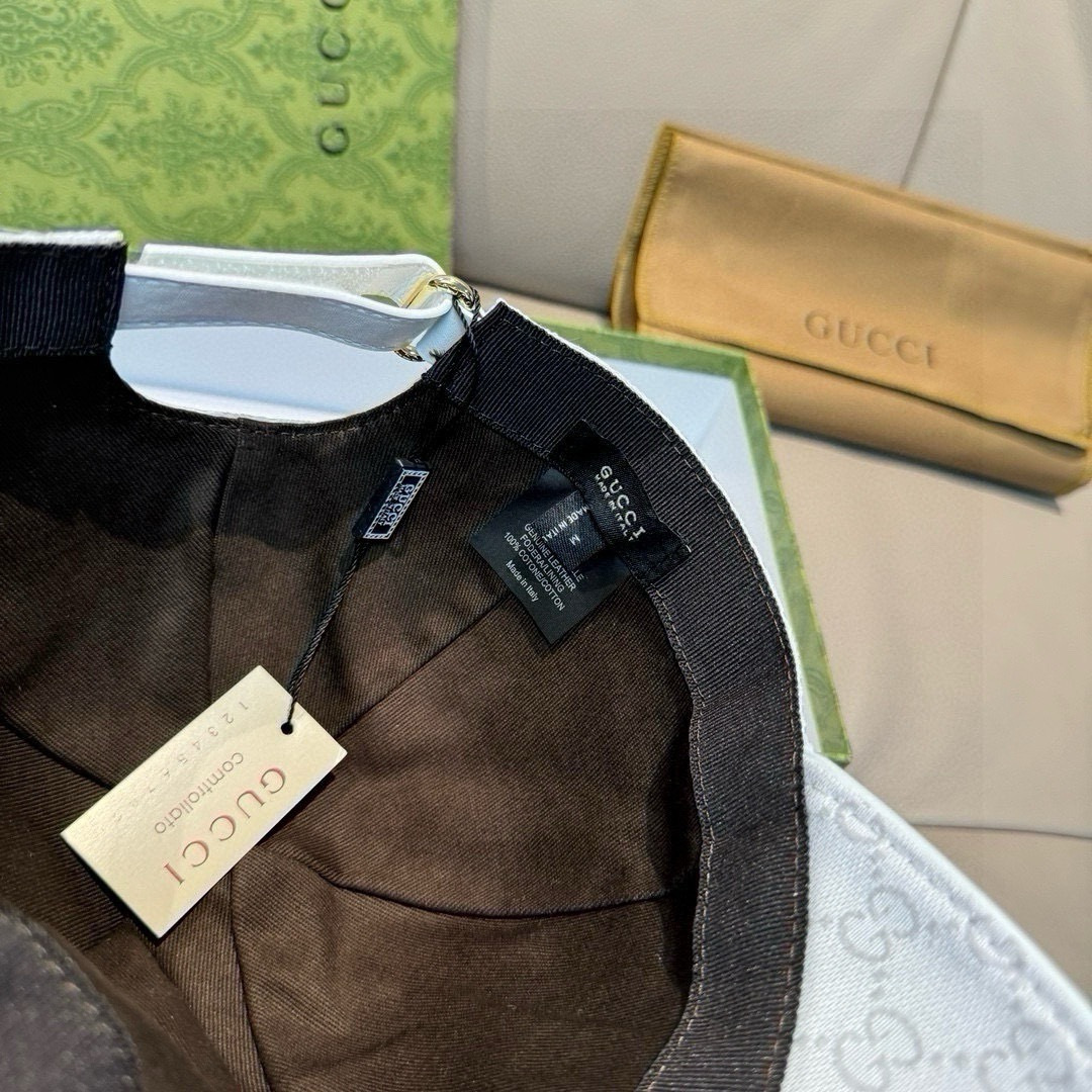 配包装布袋，Gucci古奇新款原单棒球帽， logo织带，专柜1:1开模订制，原版帆布面料+头层牛皮，轻
