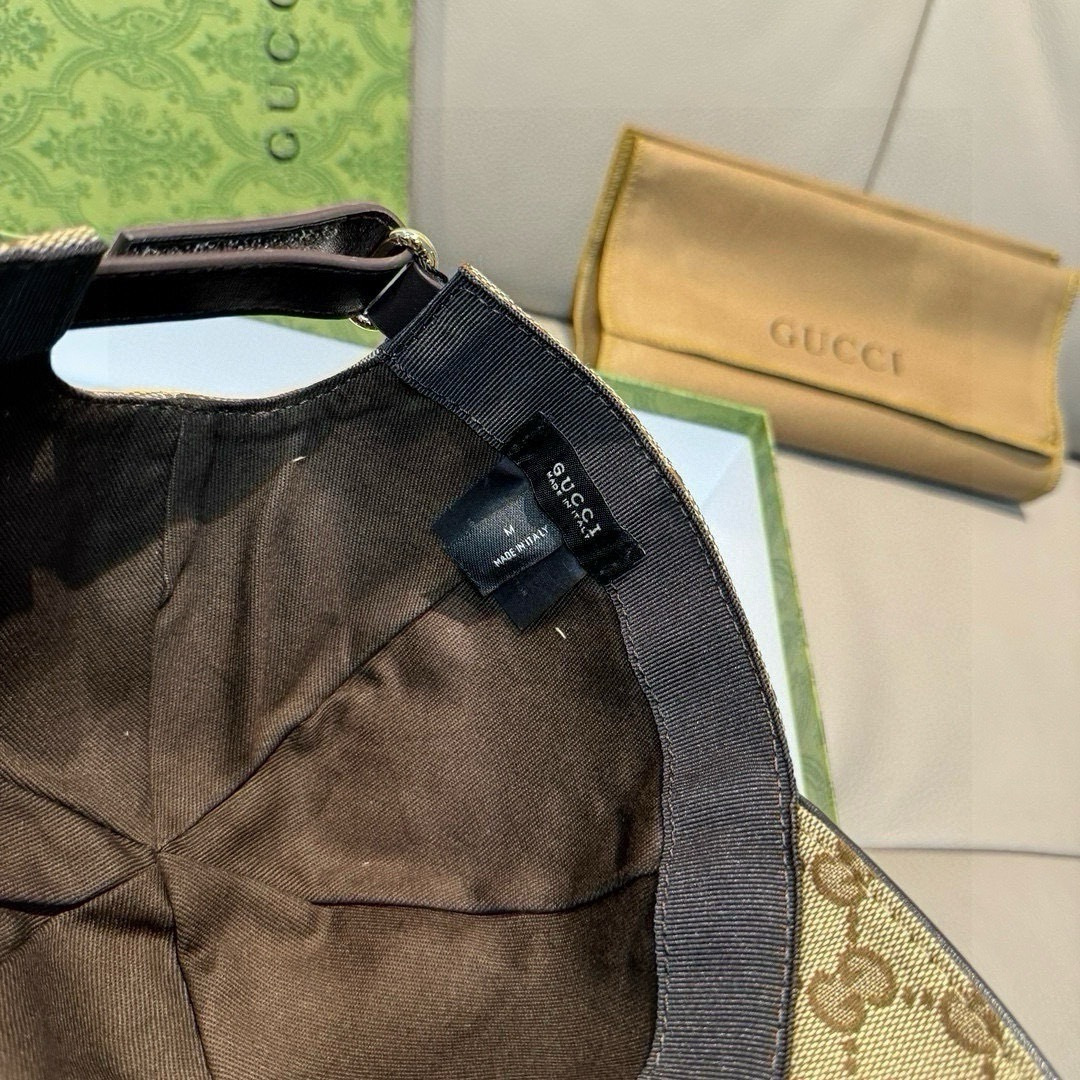 配包装布袋，Gucci古奇新款原单棒球帽， logo织带，专柜1:1开模订制，原版帆布面料+头层牛皮，轻