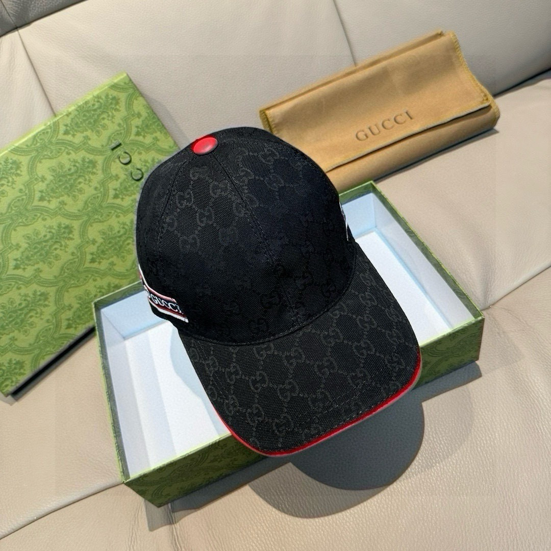 配包装布袋，Gucci古奇新款原单棒球帽， logo织带，专柜1:1开模订制，原版帆布面料+头层牛皮，轻