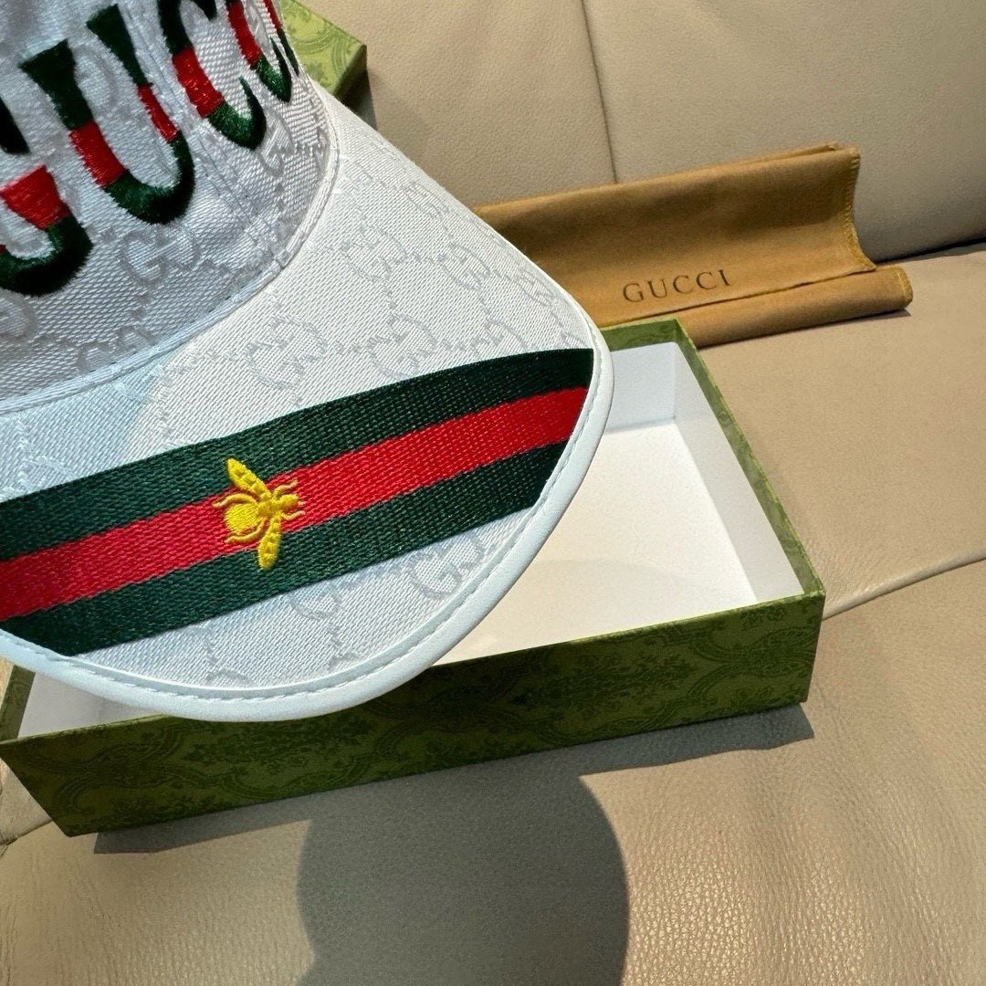 配盒子布袋，Gucci(古奇)新款原单棒球帽，1:1开模订制，重工刺绣，细节可媲美专柜，原版帆布料+头层
