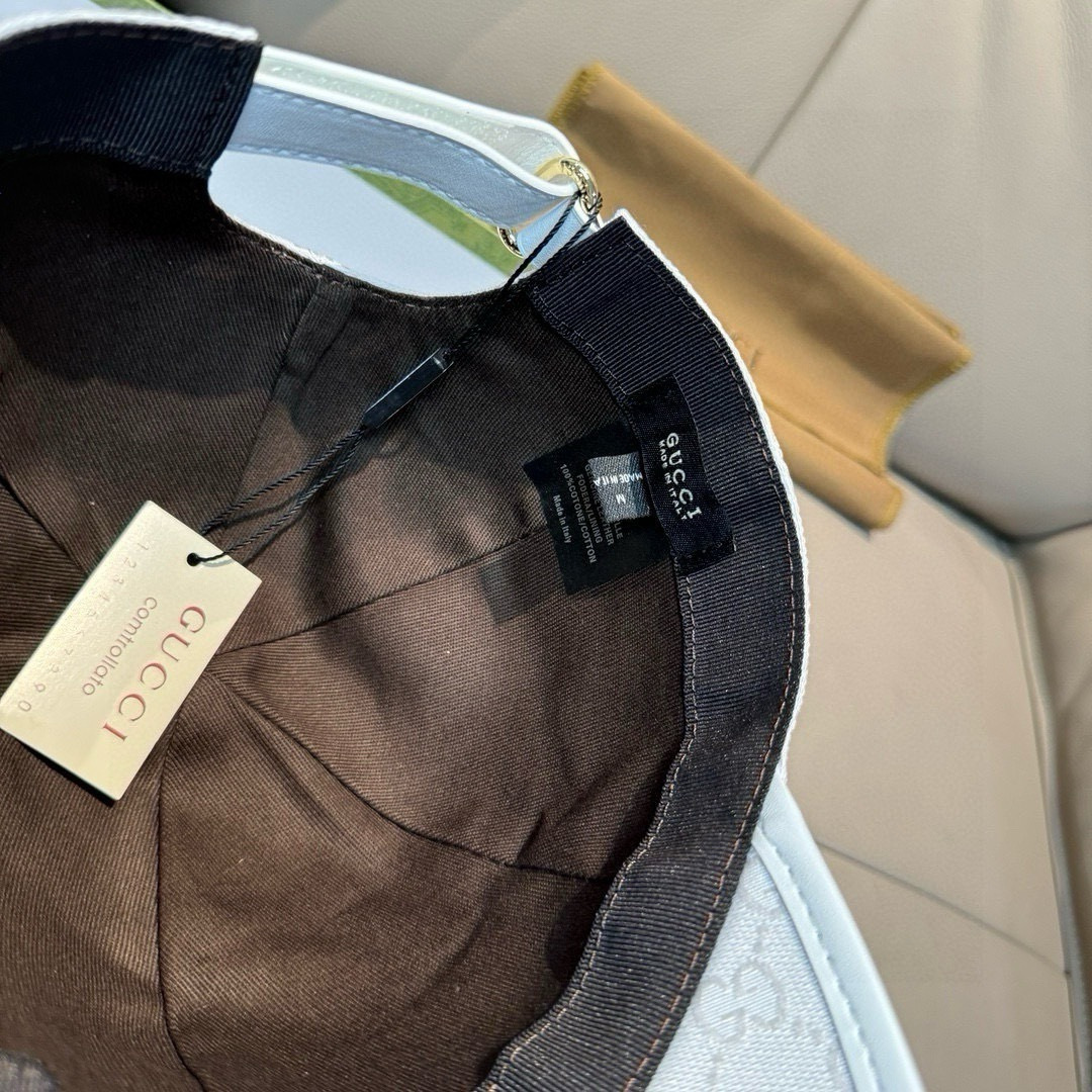配盒子布袋，Gucci(古奇)新款原单棒球帽，1:1开模订制，重工刺绣，细节可媲美专柜，原版帆布料+头层