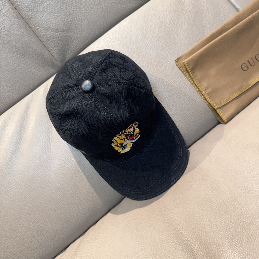 配盒子布袋，Gucci(古奇)新款原单棒球帽， 虎头刺绣，1:1开模订制，重工刺绣，细节可媲美专柜，原版