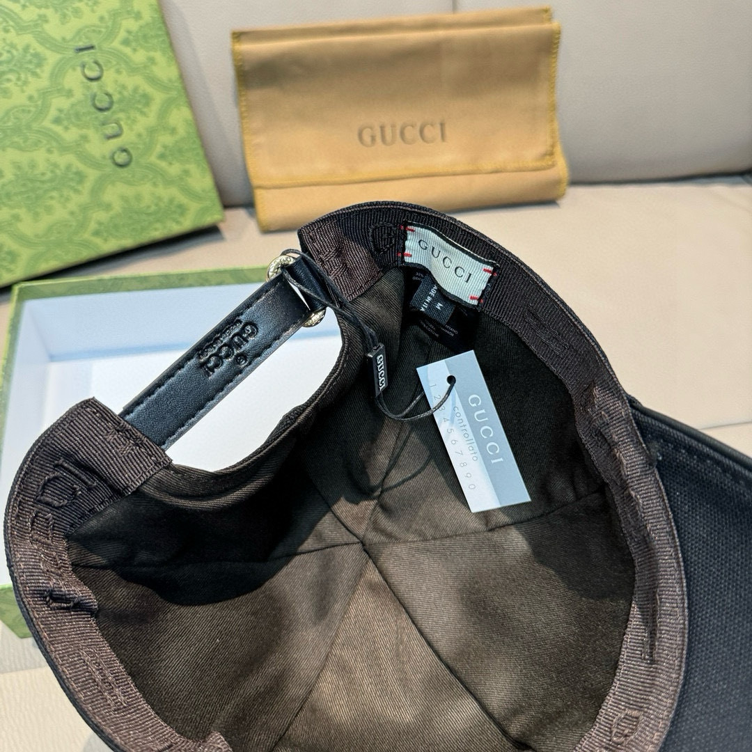配盒子布袋，Gucci(古奇)新款原单棒球帽，GUCCI刺绣，1:1开模订制，重工刺绣，细节可媲美专柜，