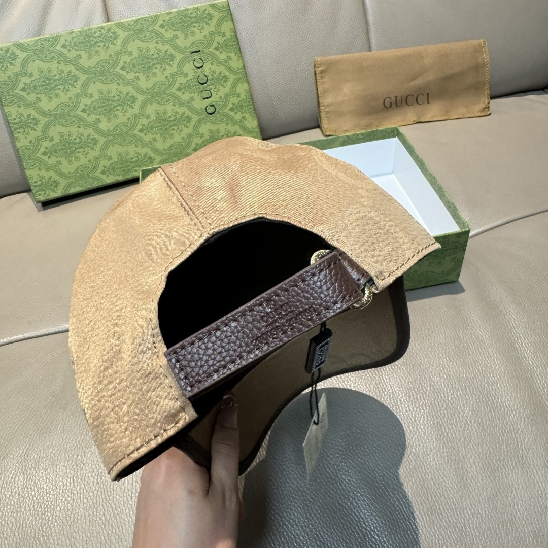配包装布袋，Gucci古奇新款原单棒球帽， 大双G，专柜1:1开模订制，完美对花，原版帆布面料+头层牛皮