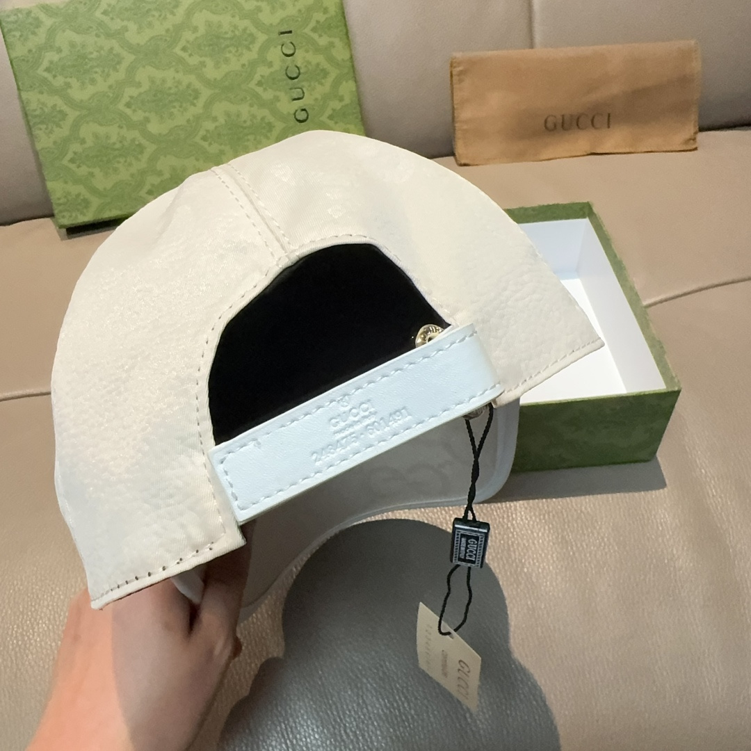 配包装布袋，Gucci古奇新款原单棒球帽， 大双G，专柜1:1开模订制，完美对花，原版帆布面料+头层牛皮
