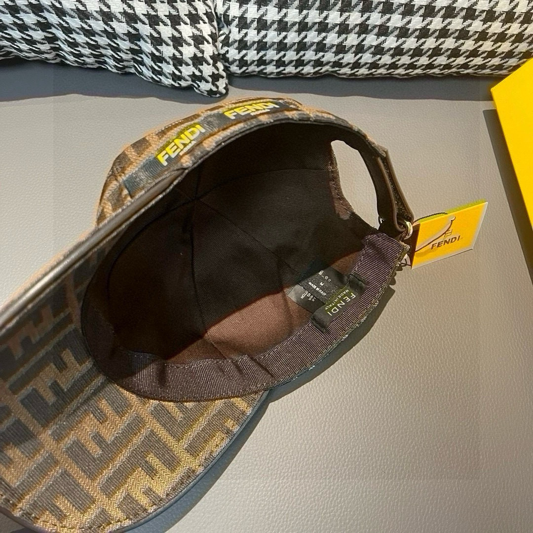 配盒子布袋，Fendi（芬迪）新款原单棒球帽， 双F提花，专柜热卖款，复古双F提花口碑极佳，1:1开模订