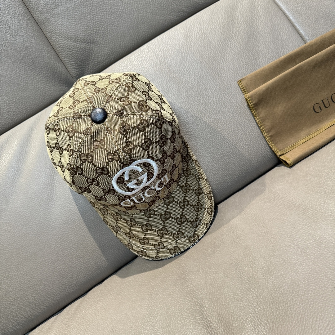 配盒子布袋，Gucci(古奇)新款原单棒球帽， GUCCI刺绣，1:1开模订制，重工刺绣，细节可媲美专柜