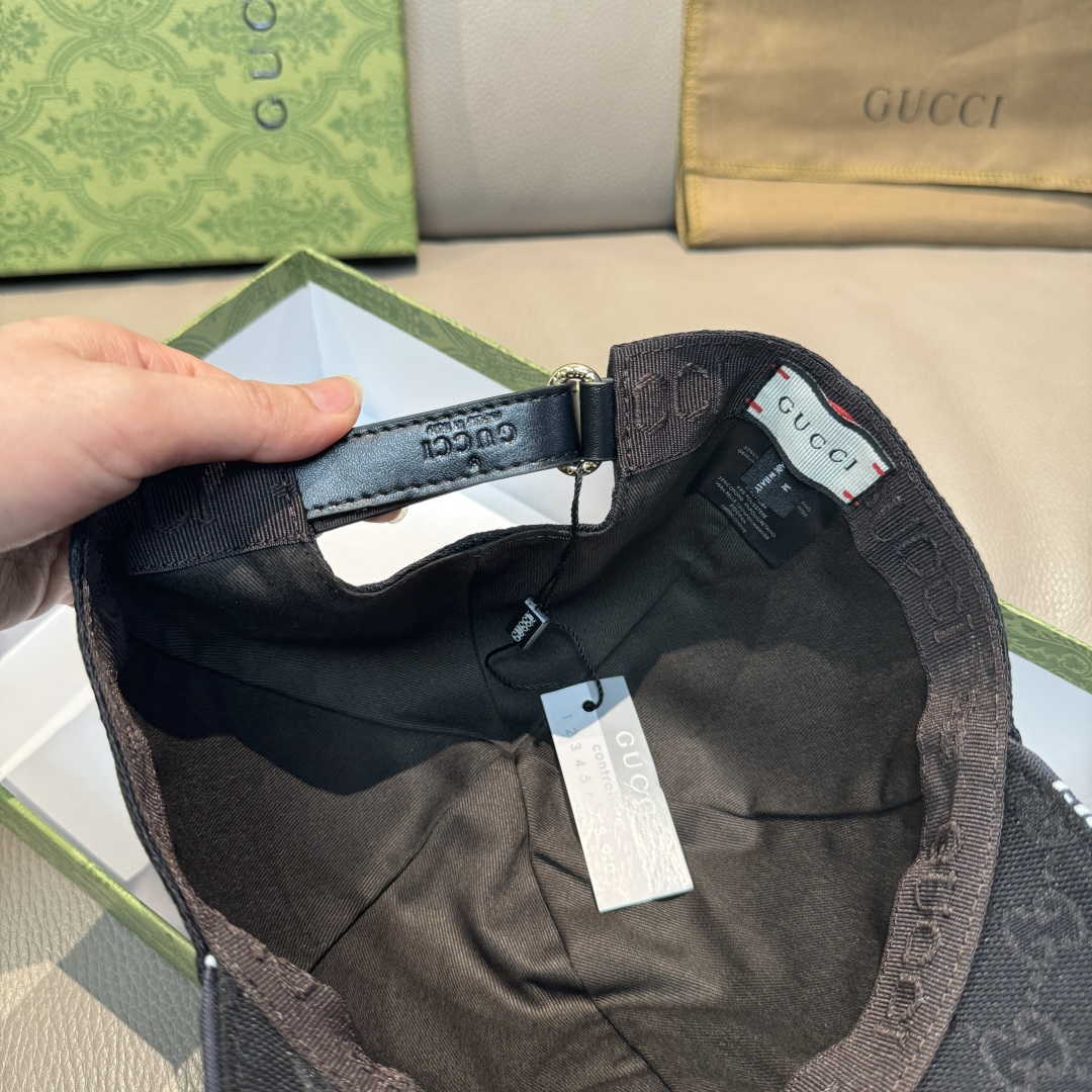 配盒子布袋，Gucci(古奇)新款原单棒球帽， GUCCI刺绣，1:1开模订制，重工刺绣，细节可媲美专柜