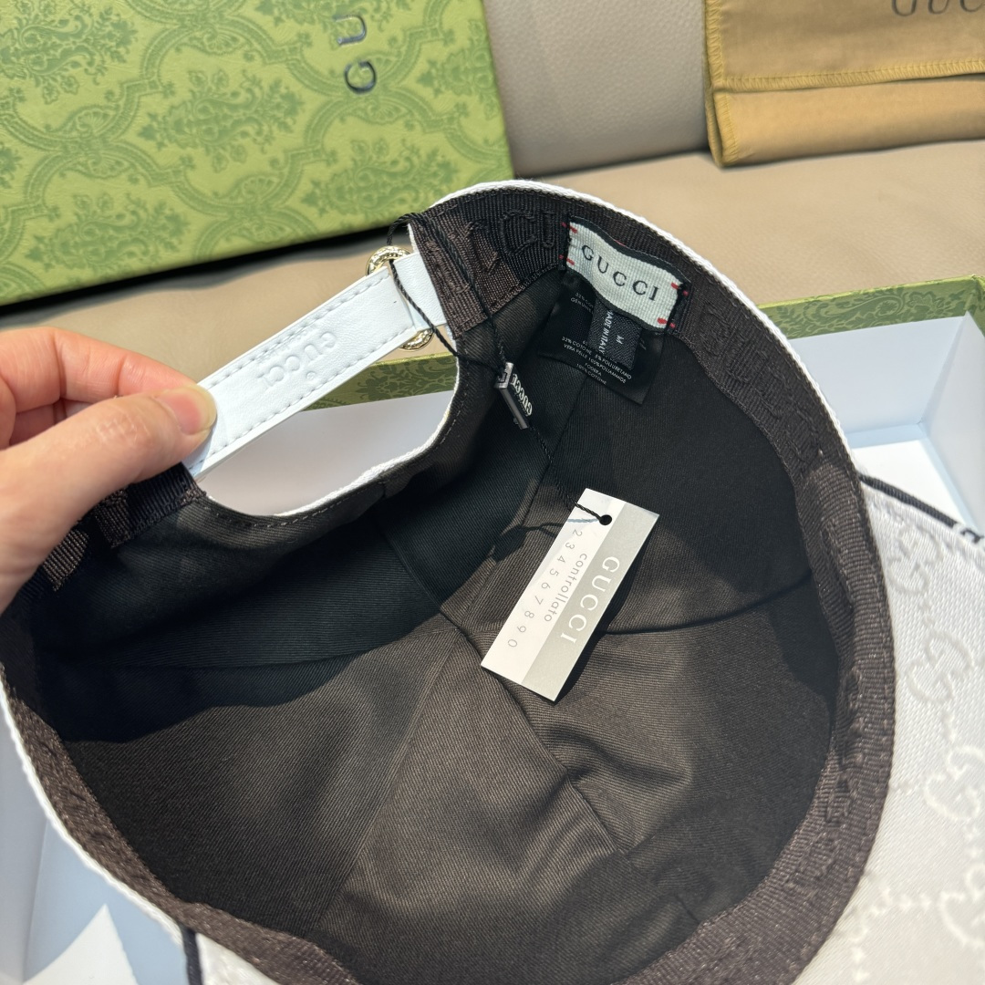 配盒子布袋，Gucci(古奇)新款原单棒球帽， GUCCI刺绣，1:1开模订制，重工刺绣，细节可媲美专柜