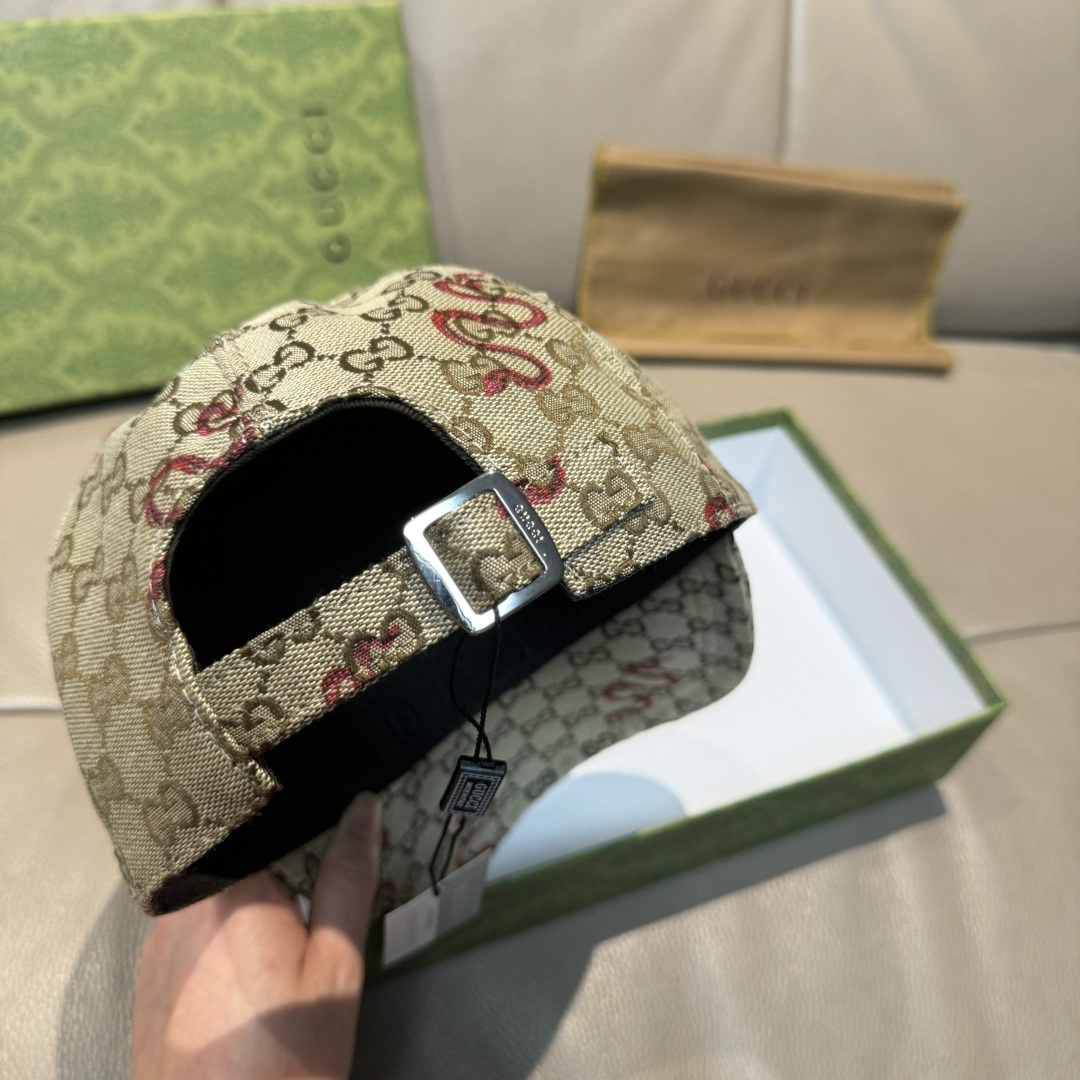 配包装布袋，Gucci古奇新款原单棒球帽， 蛇年限定款，狂蛇双G提花，专柜1:1开模订制，完美对花，原版