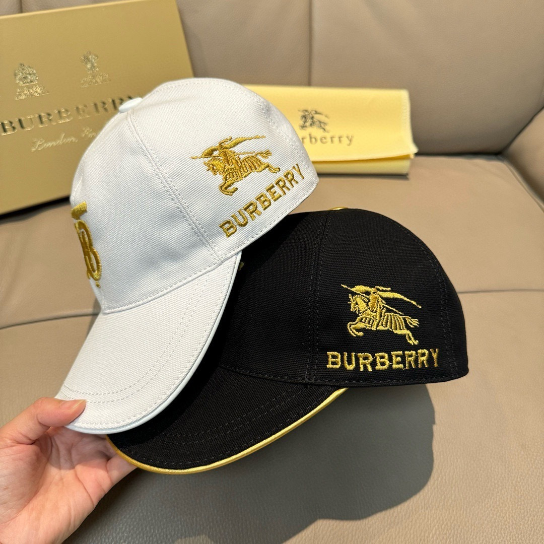 配盒子布袋，Burberry（巴宝莉）新款原单棒球帽，1:1开模订制，全新立体战马刺绣，精致无暇！原版帆