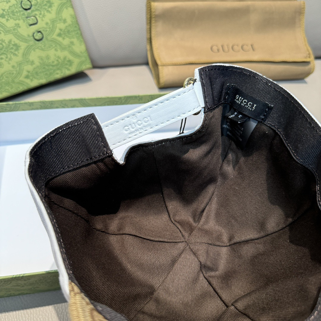 配包装布袋，Gucci古奇新款原单棒球帽， Gucci大提花。专柜1:1开模订制，原版帆布面料+头层牛皮