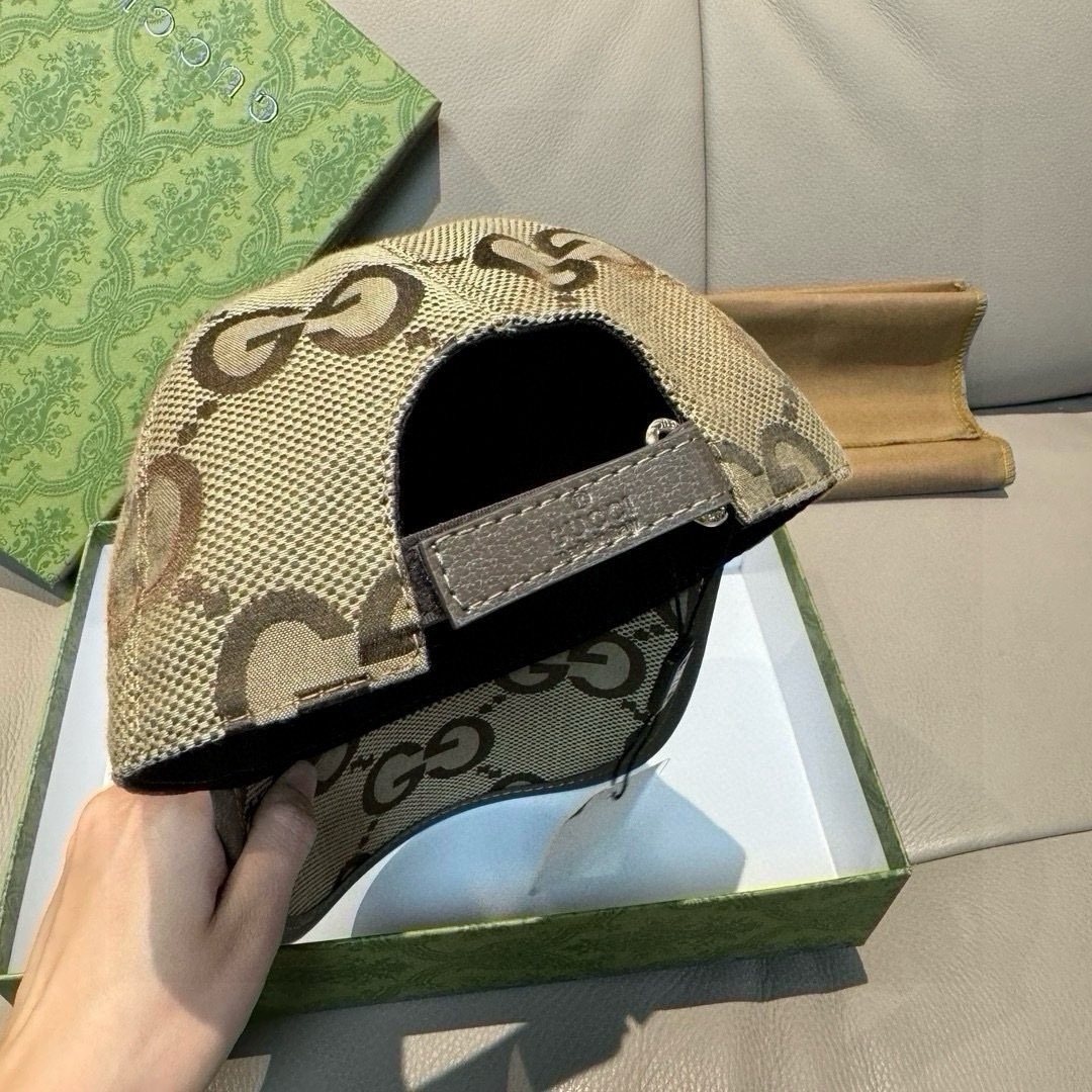 配包装布袋，Gucci古奇新款原单棒球帽， 大双G，专柜1:1开模订制，原版帆布面料+头层牛皮，轻盈透气