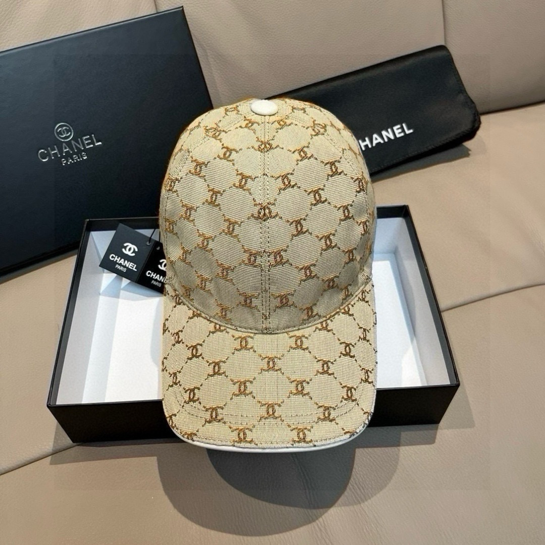 新款出货！配盒子布袋，Chanel(香奈儿)新款原单棒球帽， 小双C提花，专柜1:1开模订制，原版帆布料
