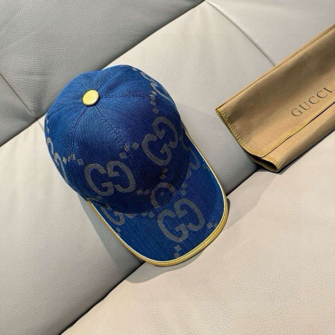 配包装布袋，Gucci古奇新款原单棒球帽， 大双G，专柜1:1开模订制，完美对花，原版帆布面料+头层牛皮