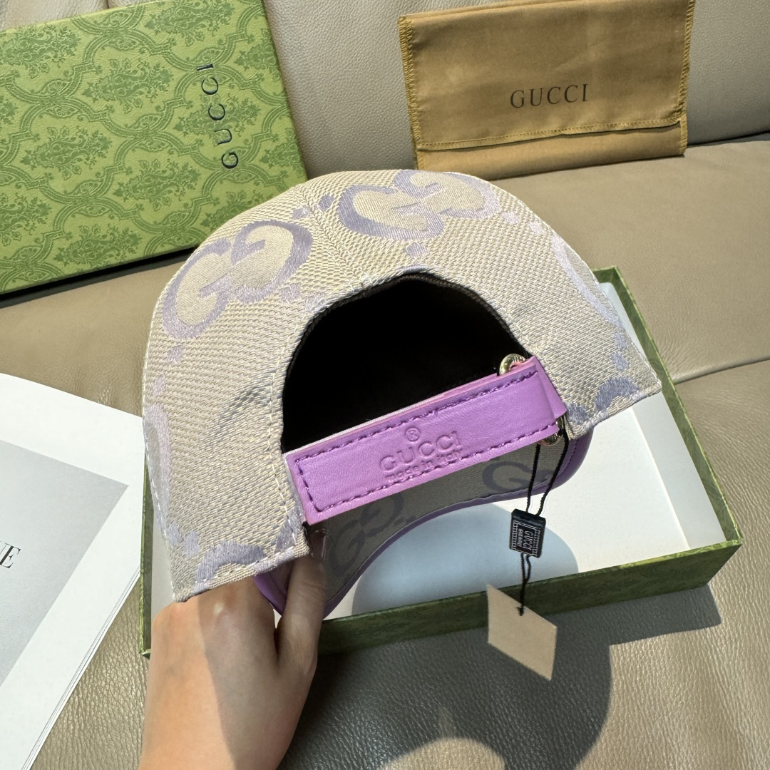 配包装布袋，Gucci古奇新款原单棒球帽， 糖果色大双G，专柜1:1开模订制，原版帆布面料+头层牛皮，轻