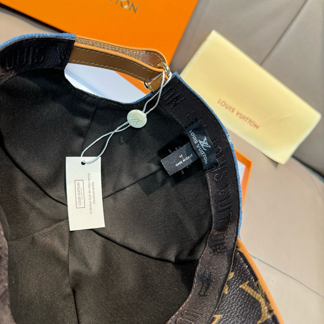 配盒子布袋，LV(路易威登)新款原单棒球帽，大logo提花，1:1开模订制，原版牛仔布料，做工细致完美，