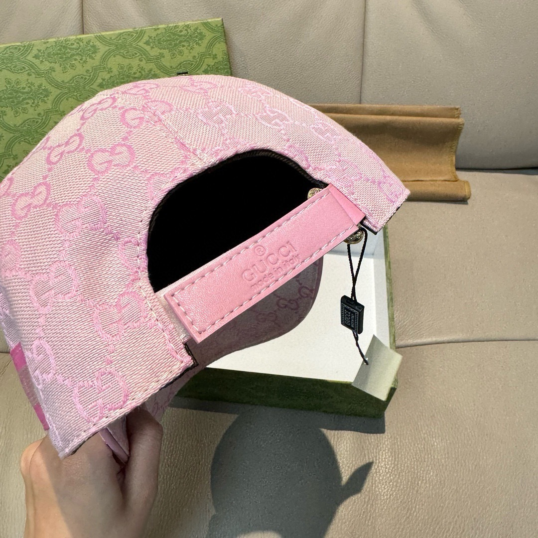 配盒子布袋，Gucci(古奇)春夏新款原单棒球帽， logo织带，1:1开模订制，原版帆布料+头层牛皮，