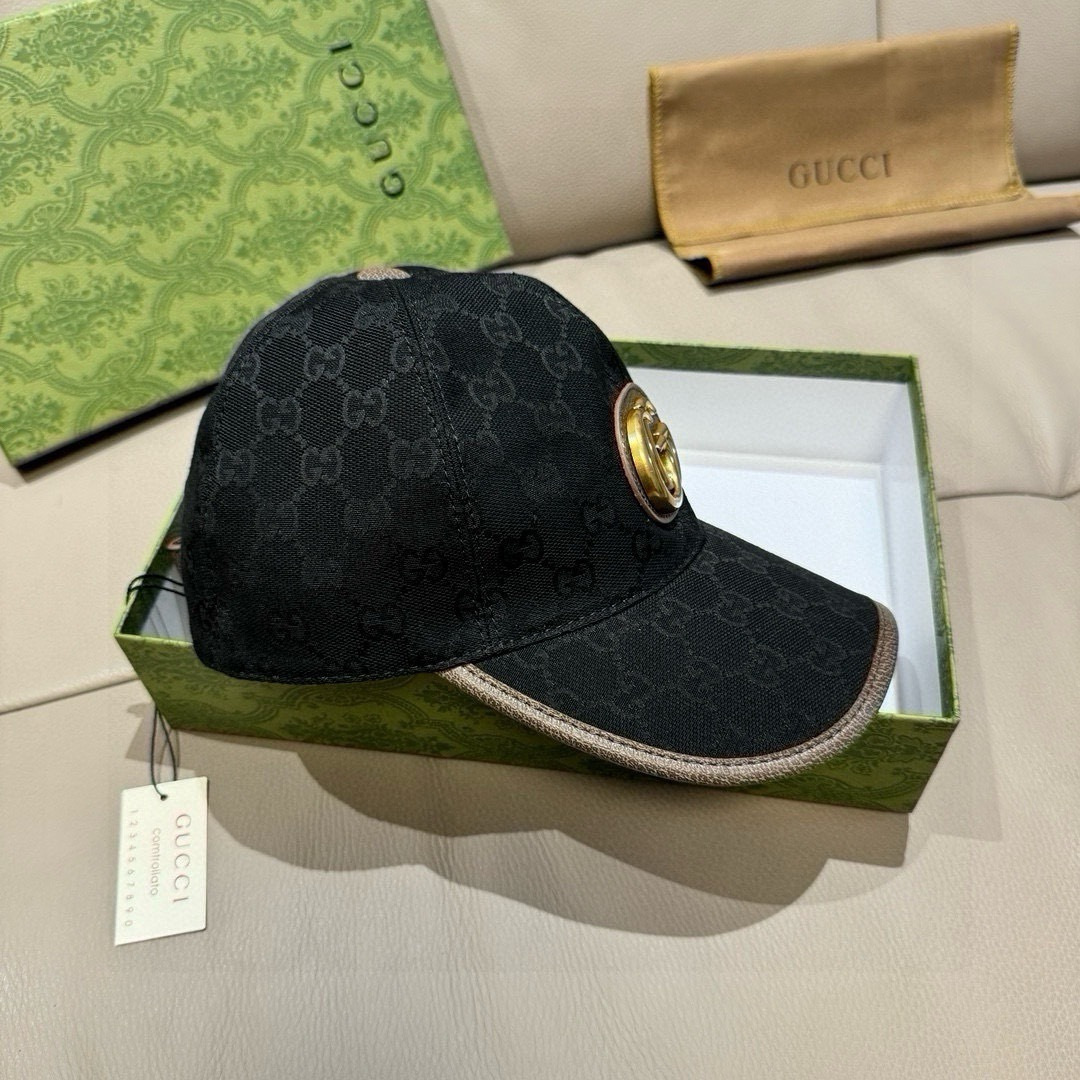 配包装布袋，Gucci(古奇)新款原单棒球帽， 金属双G，专柜最新款，1:1开模订制，正版开模五金，原版