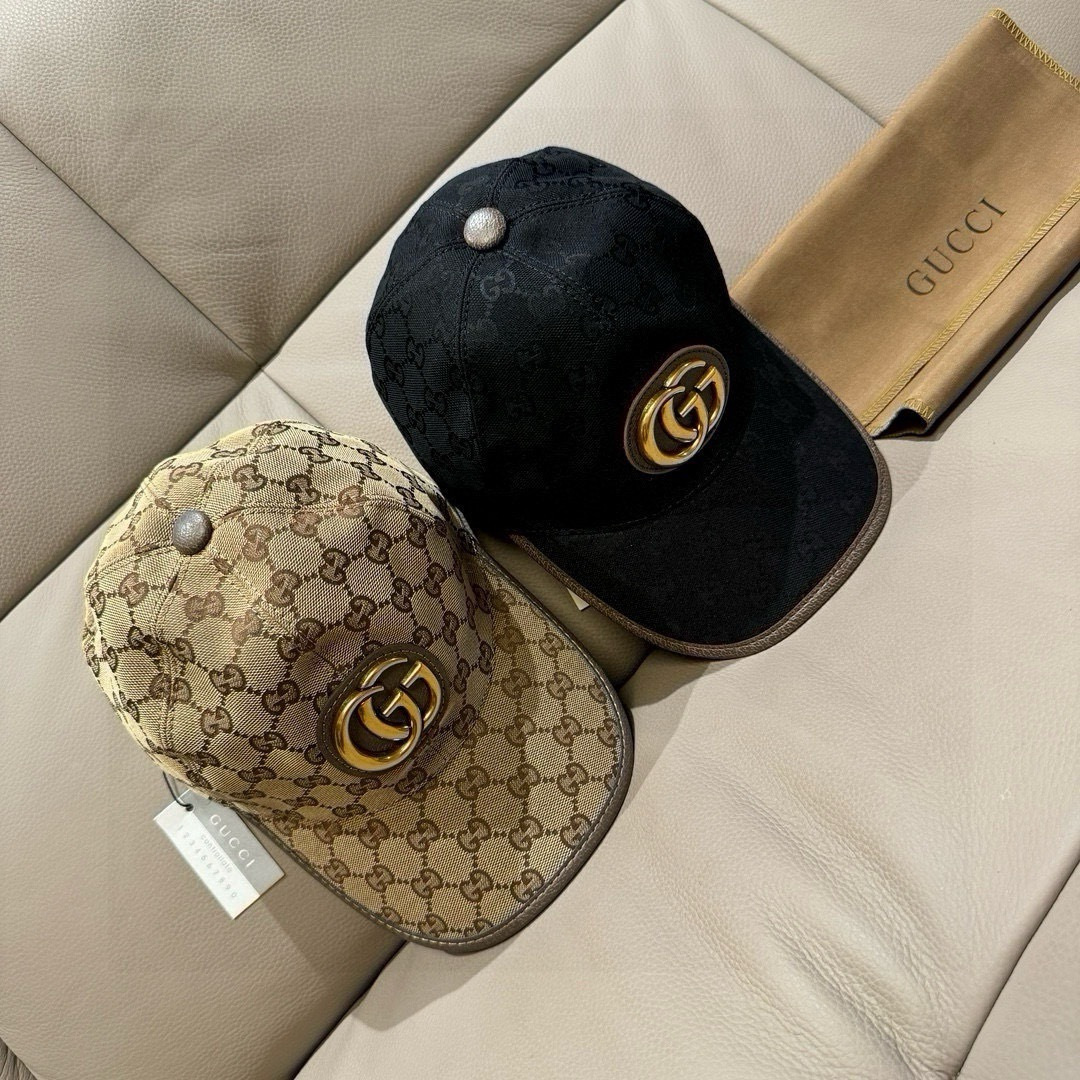 配包装布袋，Gucci(古奇)新款原单棒球帽， 金属双G，专柜最新款，1:1开模订制，正版开模五金，原版