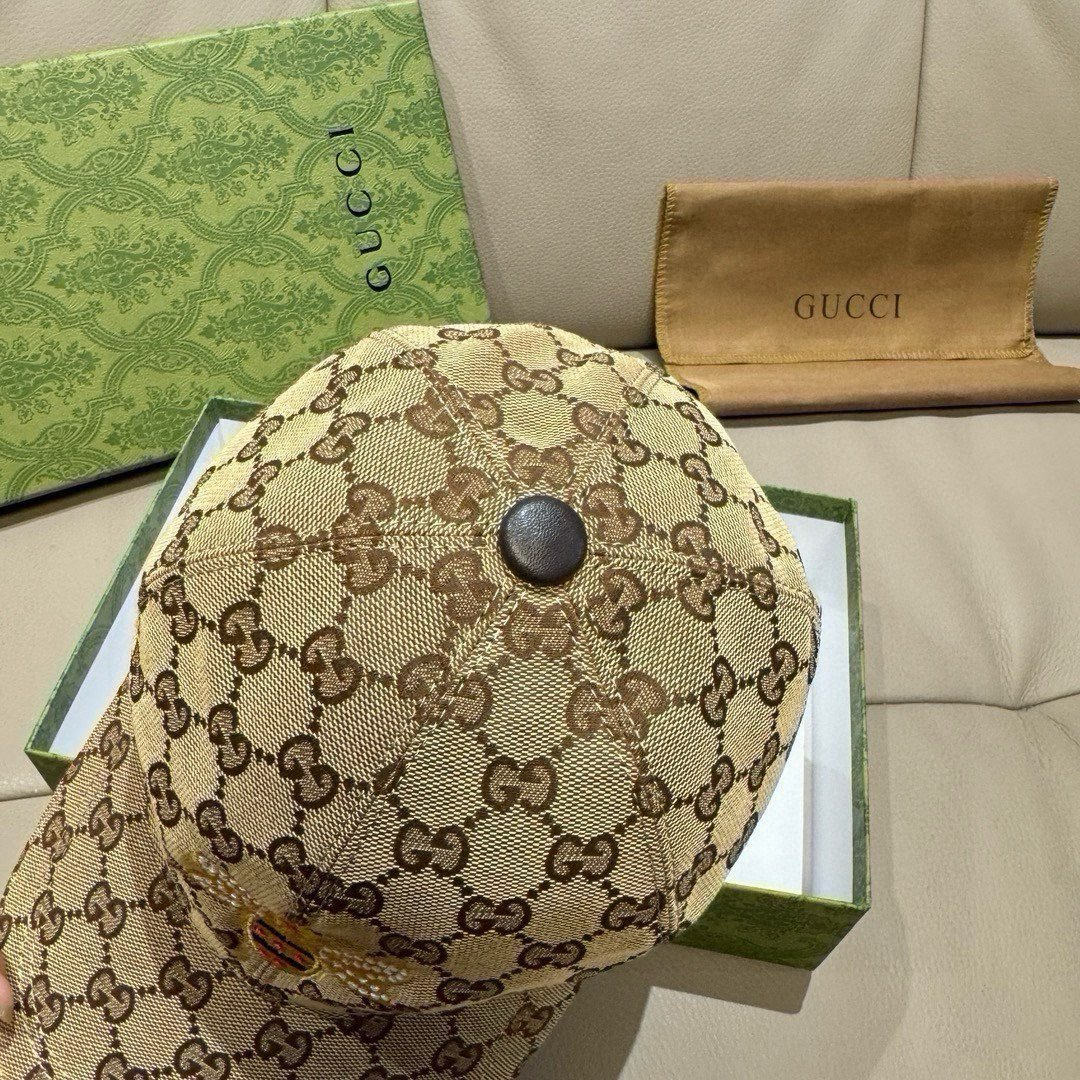 配盒子布袋，Gucci(古奇)原单棒球帽， 小蜜蜂刺绣，1:1开模订制，重工刺绣，细节可媲美专柜，原版帆