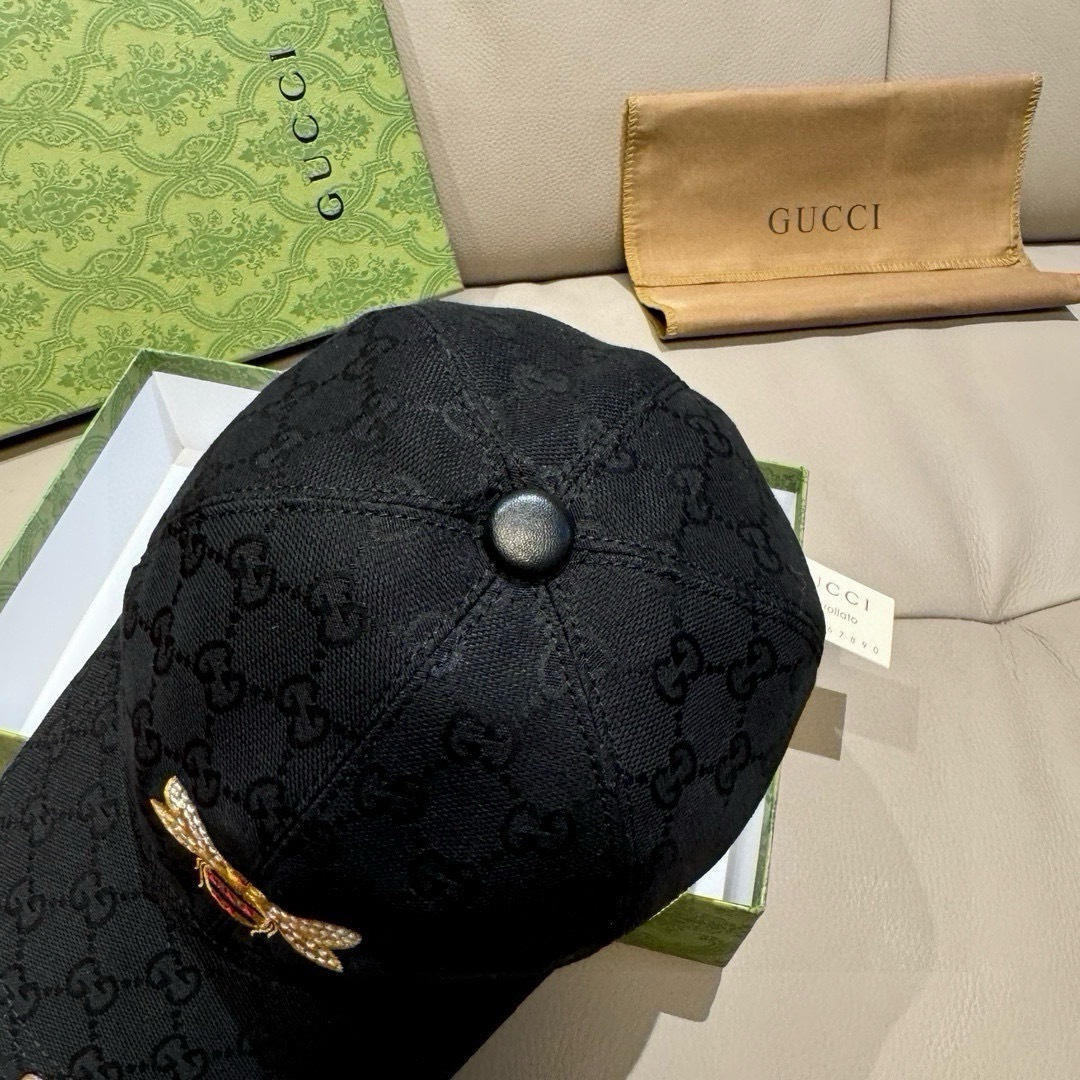 配盒子布袋，Gucci(古奇)原单棒球帽， 小蜜蜂刺绣，1:1开模订制，重工刺绣，细节可媲美专柜，原版帆
