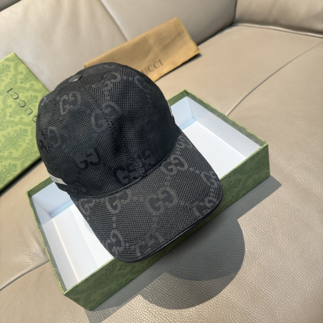 配包装布袋，Gucci古奇新款原单棒球帽， 大双G，专柜1:1开模订制，完美对花，原版帆布面料+头层牛皮