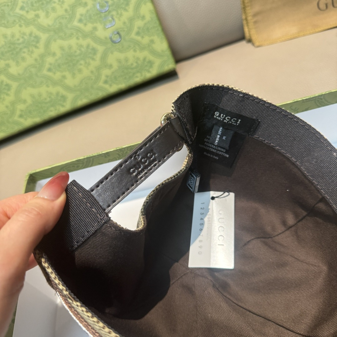 配包装布袋，Gucci古奇新款原单棒球帽， 大双G，专柜1:1开模订制，完美对花，原版帆布面料+头层牛皮