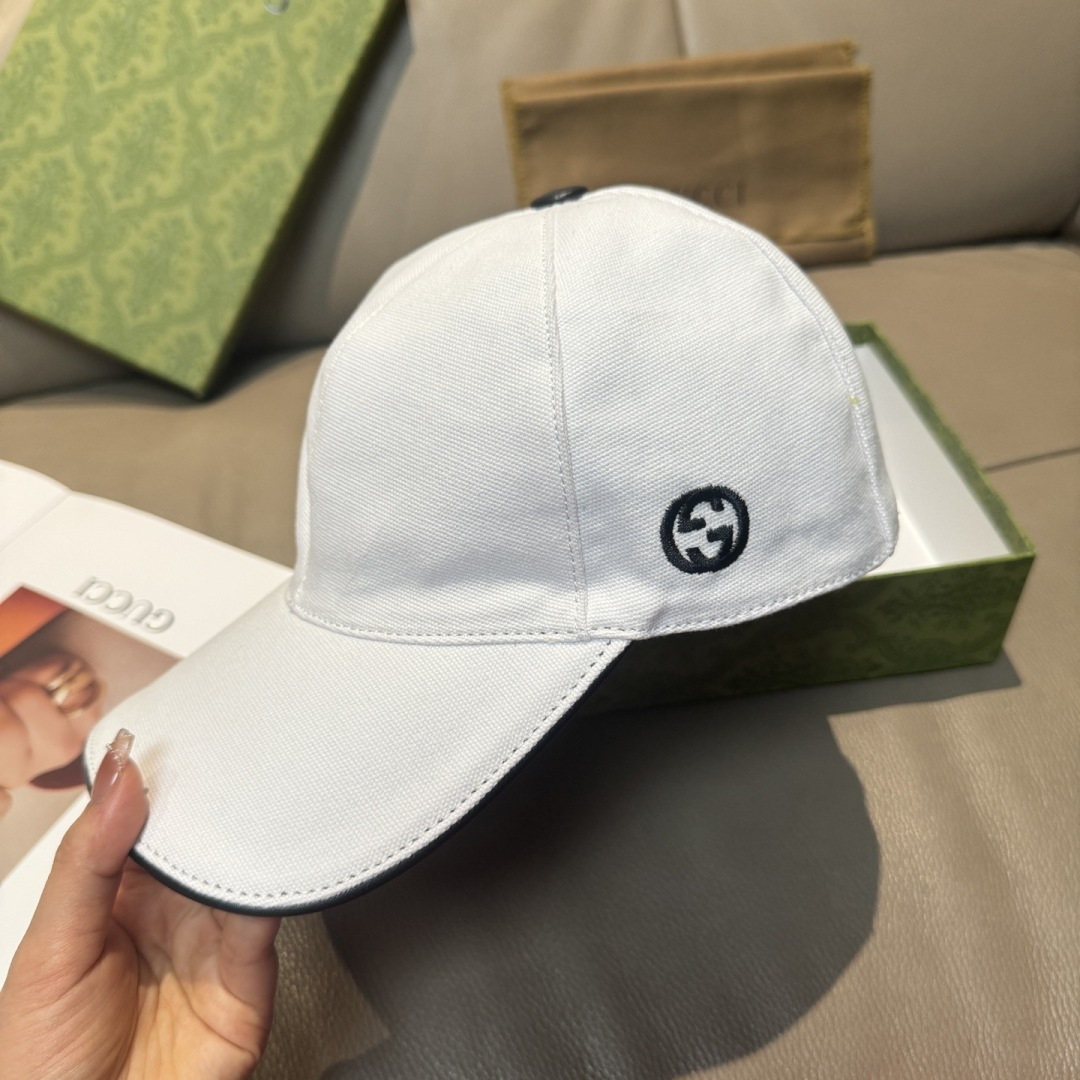 火爆新款回货！配盒子布袋，Gucci(古奇)最新款原单棒球帽，双G小刺绣，专柜1:1开模订制，专柜售价1