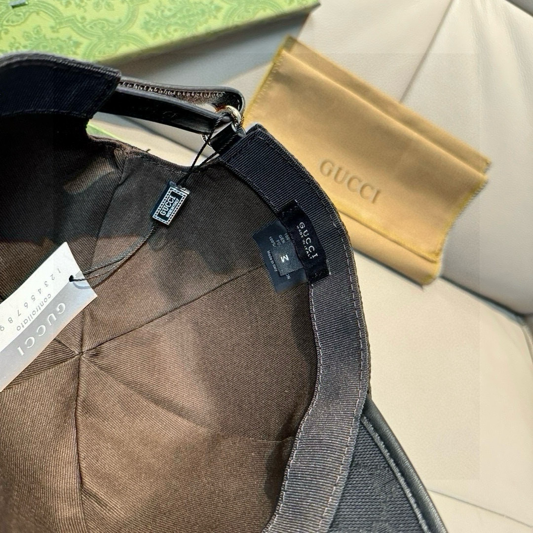 配盒子布袋，Gucci(古奇)新款原单棒球帽，双G织带。1:1开模订制，重工刺绣，细节可媲美专柜，原版帆