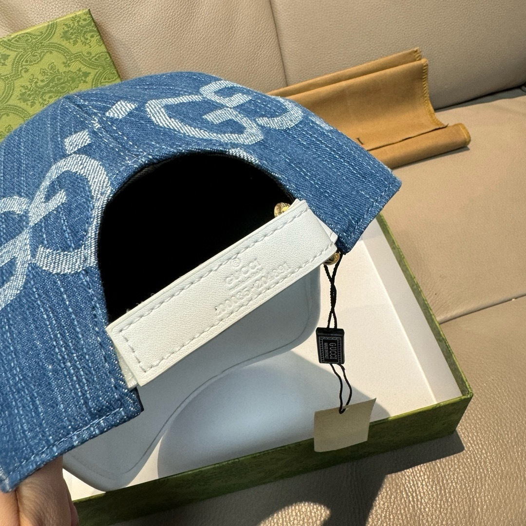 配盒子布袋，Gucci(古奇)新款原单棒球帽， 大双G拼皮，专柜热卖款，1:1开模订制，原版帆布料+头层